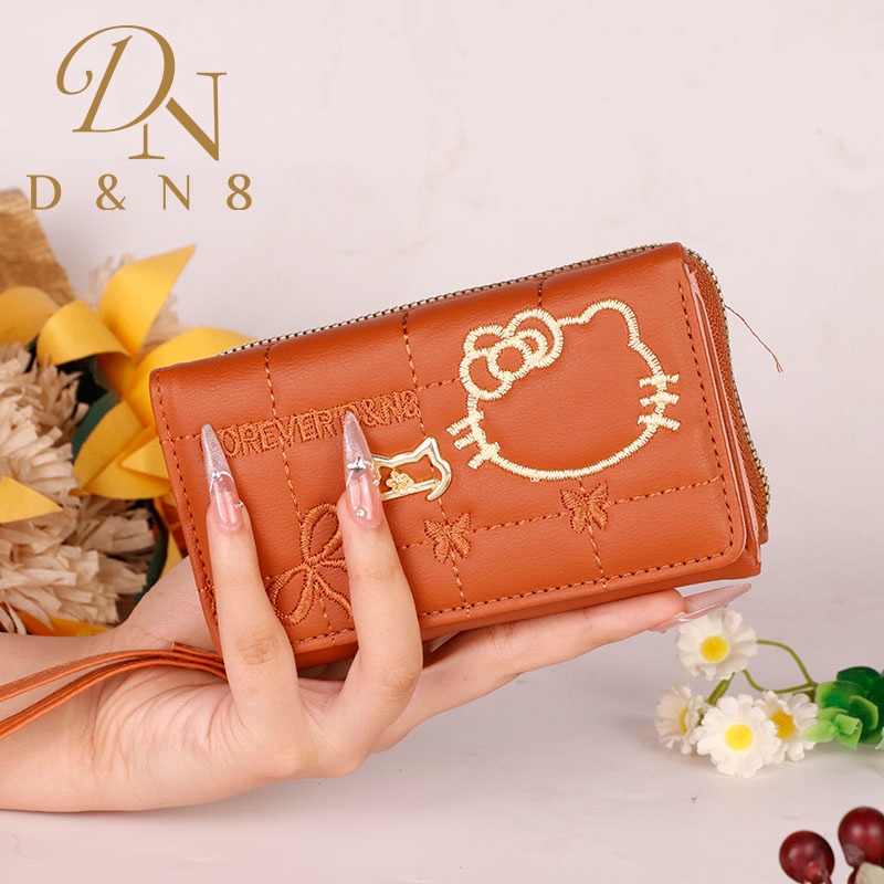 BM104#กระเป๋าสตางค์3พับ ใบกลาง น่ารัก👛👛 ช่องซิป 1 ช่อง ️ช่องใส่บัตร 8 ช่อง ️ใส่แบงค์เต็มใบได้