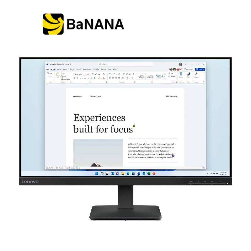 จอมอนิเตอร์ LENOVO L24-4e (IPS 100Hz) by Banana IT