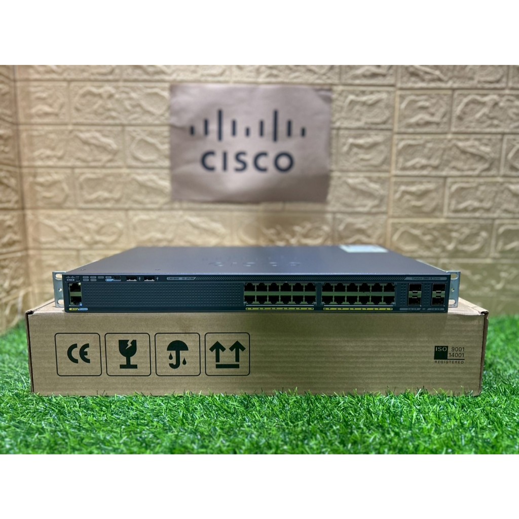 Switch Cisco Catalyst 2960X Series (WS-C2960X-24TS-L) ใช้งานปกติ