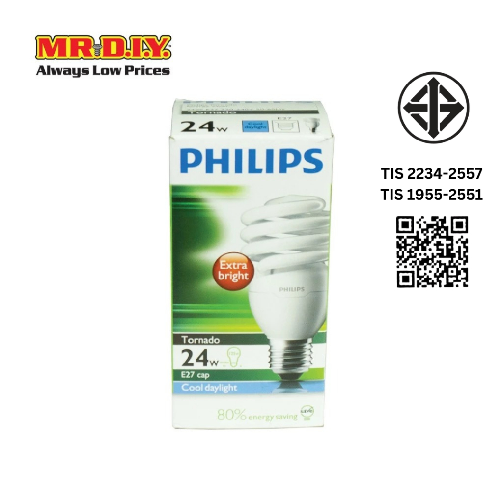 PHILIPS หลอดประหยัดไฟ รุ่น TORNADO กำลังไฟ 24 วัตต์ Cool Daylight