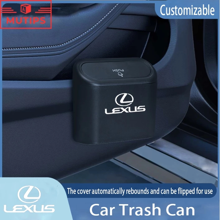 Lexus ะหลังรถยนต์เบาะหลัง แบบพกพา แขวนฝาพับ ถังขยะ กันน้ํา ABS กล่องเก็บของออแกไนเซอร์ CT200H NX250 RX350 LX470 rx 570