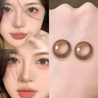[-1.00-8.00] Midroo แว่นตาสายตาสั้น คอนแทก คอนแทคเลนส์ตาหวาน MilkToffee Brown-14.2mm