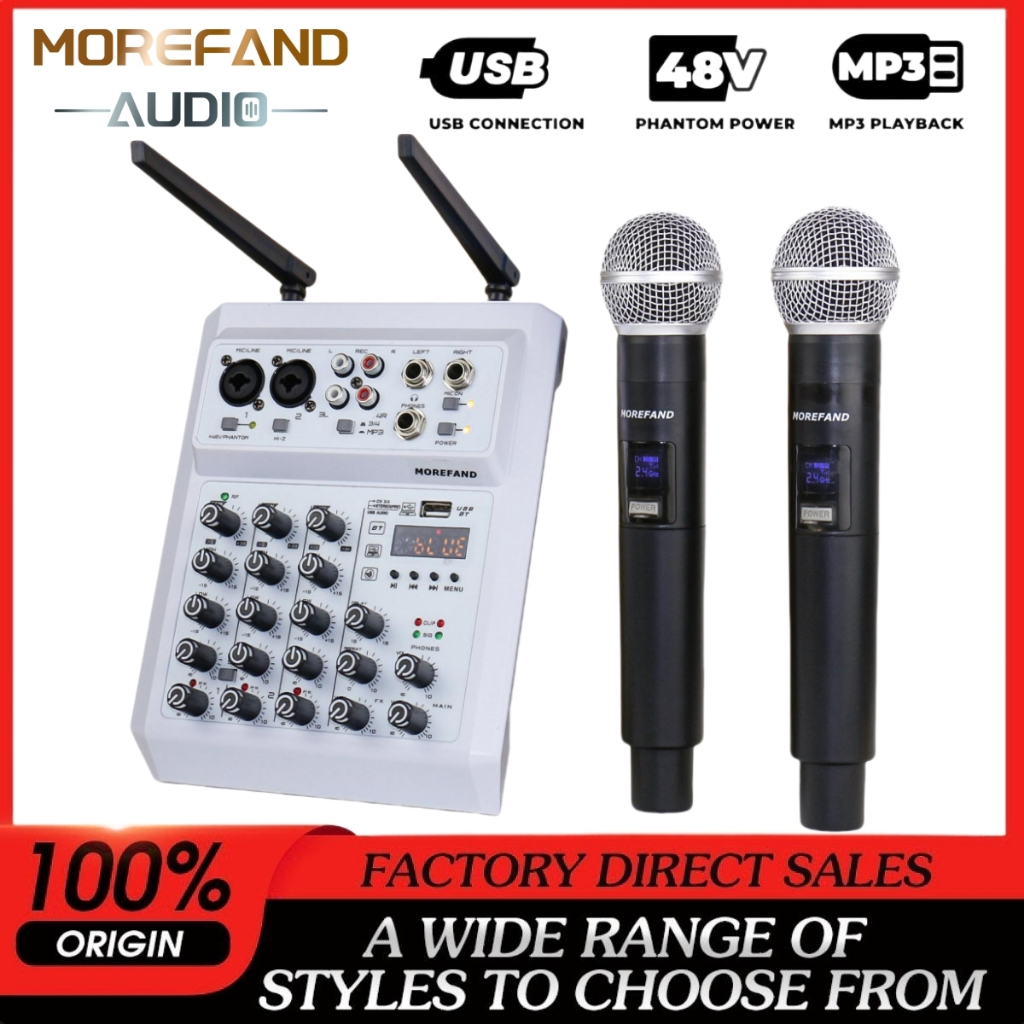 Performance microphone 406M ไมโครโฟนไร้สาย ไมค์ Mixer เสียงพร้อมไมโครโฟนบันทึกสดไมโครโฟน Home Stage 