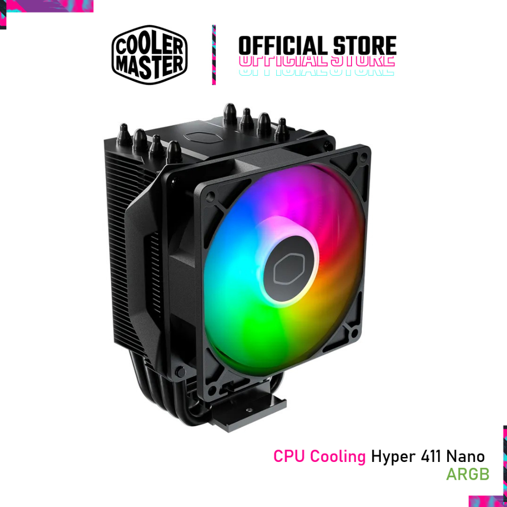 Cooler Master CPU Cooling Hyper 411 Nano ARGB 4 Heat Pipes (RR-H410-25PA-R1)