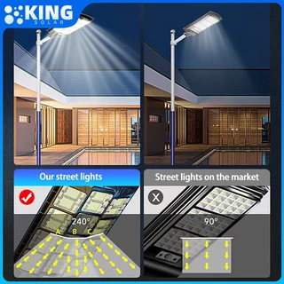 KING ไฟถนนโซล่าเซลล์ 2000W Solar Light IP67 โซล่าเซลล์ ส่งสว่างได้12ชั่วโมง ไฟภายนอกอาค ไฟโซล่าเซลล์