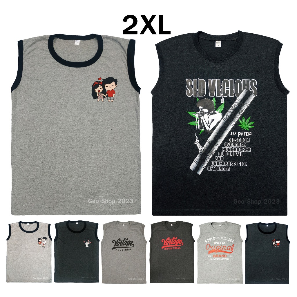เสื้อแขนกุด ไซส์ 2XL รวมลายการ์ตูน และ ลายวินเทจ