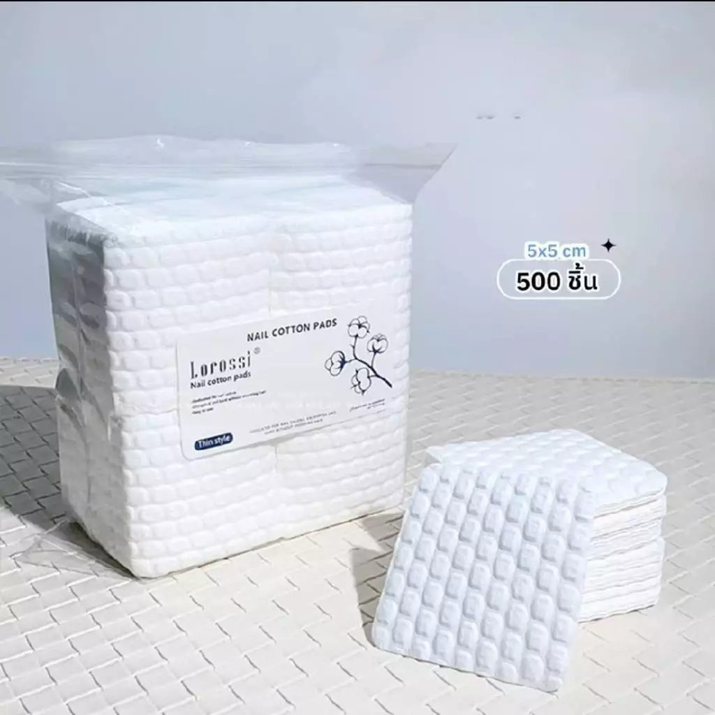 สำลีไร้ขนเช็ดเล็บ Lorossi แบบอัดลอน ห่อ 200●500pcs. เกรดพรีเมียม สำหรับเช็ดก่อน/หลังทำเล็บเจล