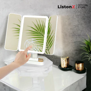 ListonX กระจกแต่งหน้าแบบตั้งโต๊ะไฟ LED | Vanity Lighted Makeup Mirror | กระจกแต่งหน้าพกพา | กระจกแต่งหน้าแบบตั้งโต๊ะ