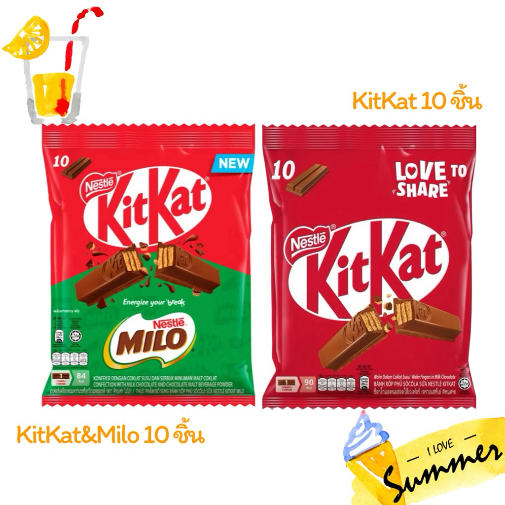kitkat กับ kitkat&milo