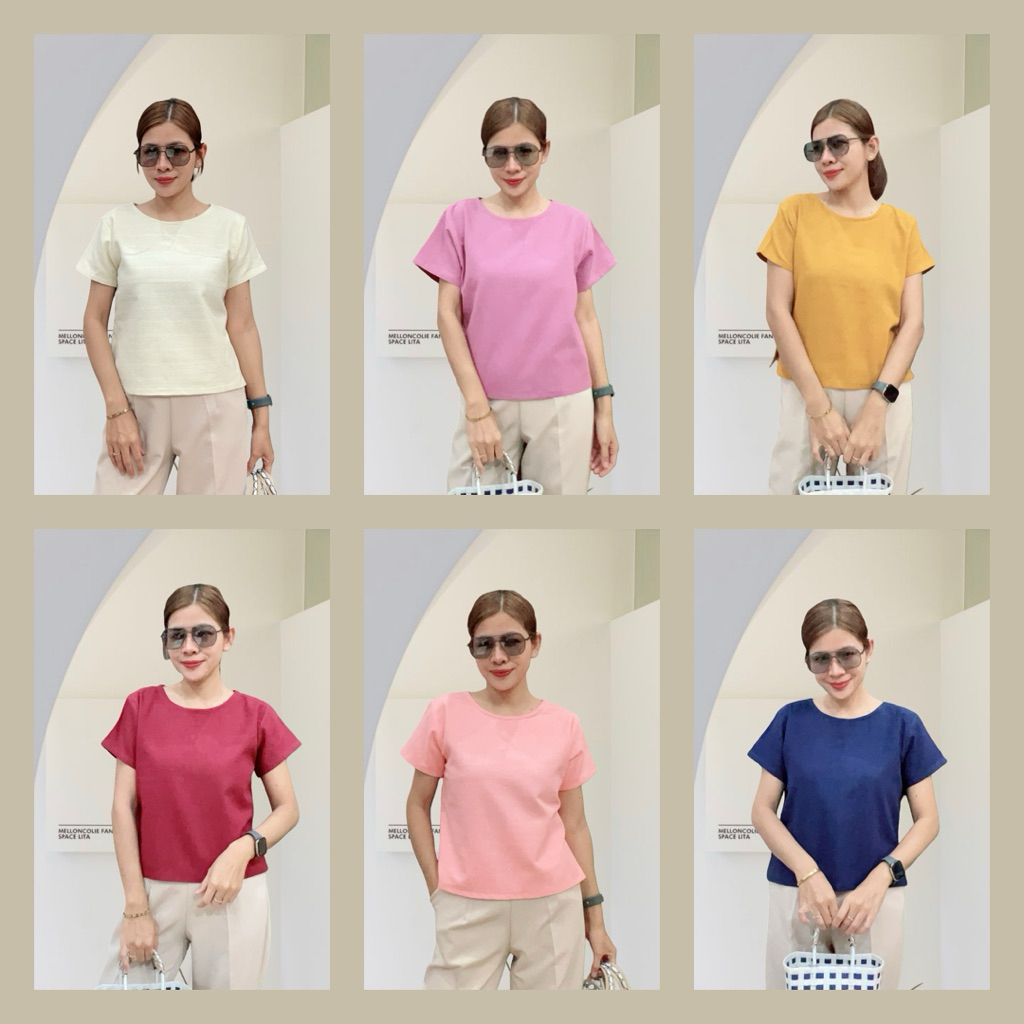 เสื้อแขนสั้น ผ้าชินมัย เนื้อดี ผ้าไม่บางไม่หนา