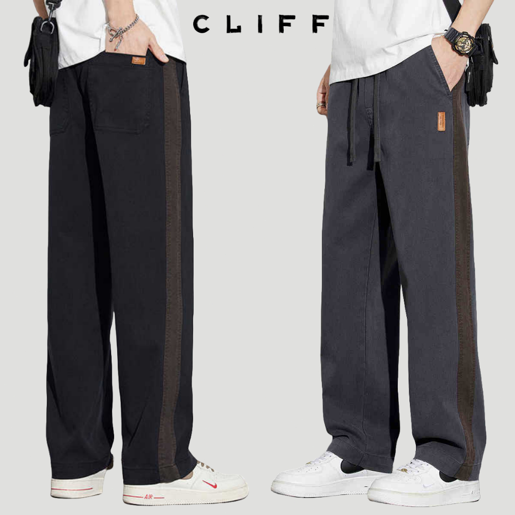 CLIFF กางเกงลำลองผู้ชาย กางเกงยีนส์ เอวยางยืด หล่อเข้าได้กับทุกชุด ระบายอากาศได้ดีใส่สบาย