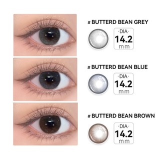 Midroo [-1.00-8.00] แว่นตาสายตาสั้น คอนแทค Butter Bean Brown/Grey/Blue-14.2mm
