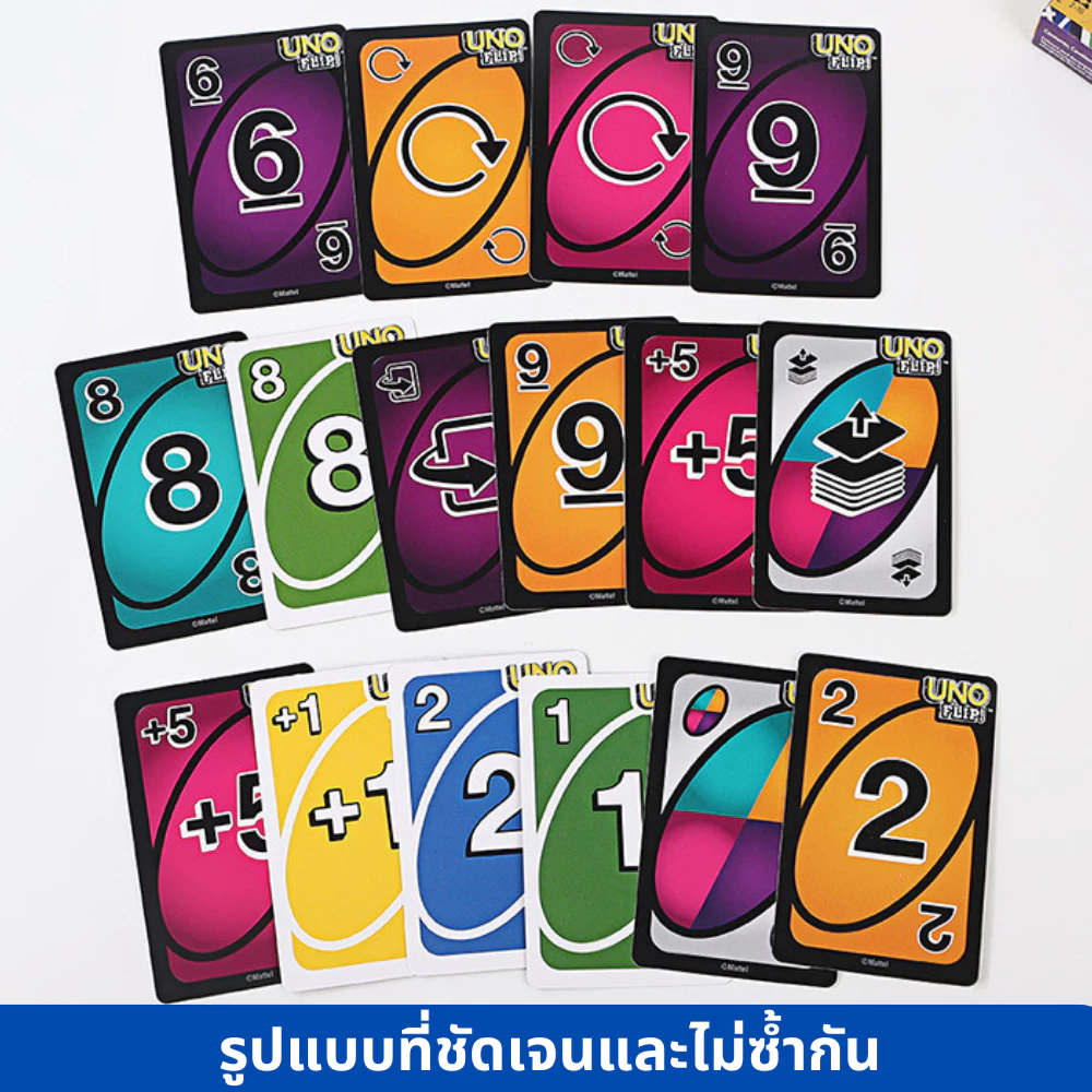 Fun Box Uno Flip Card Game เวอร์ชันภาษาอังกฤษ การ์ดเกมสําหรับของขวัญเด็ก thumbnail 9