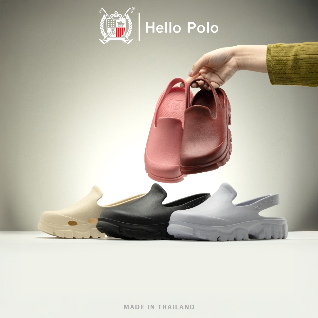 Hello Polo รองเท้ารัดส้น รองเท้าแตะแบบสวม แฟชั่น วัสดุ EVA UNISEX Size 36 - 45 รุ่น HP8025