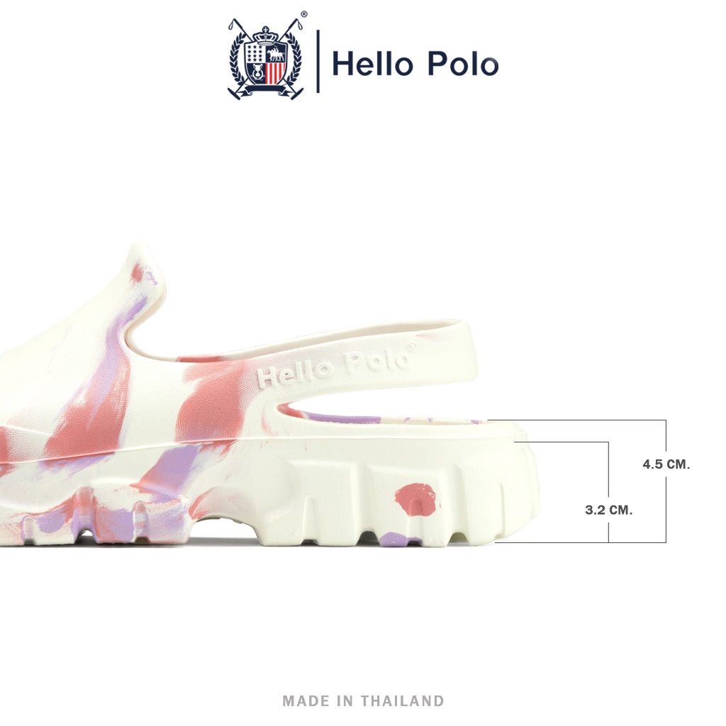 รองเท้า Hello Polo รองเท้ารัดส้น รุ่น HP8025 รองเท้าแฟชั่น สีทูโทน ลายมัดย้อม กันน้ำ กันลื่น ฤดูร้อน ราคา ถูกที่สุด ดีลบีเคเค แกลเลอรีภาพที่ 9