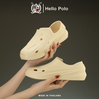 Hello Polo รุ่น HP8027 รองเท้าแตะสวม ลายขอนไม้ Size 36-45 แฟ…