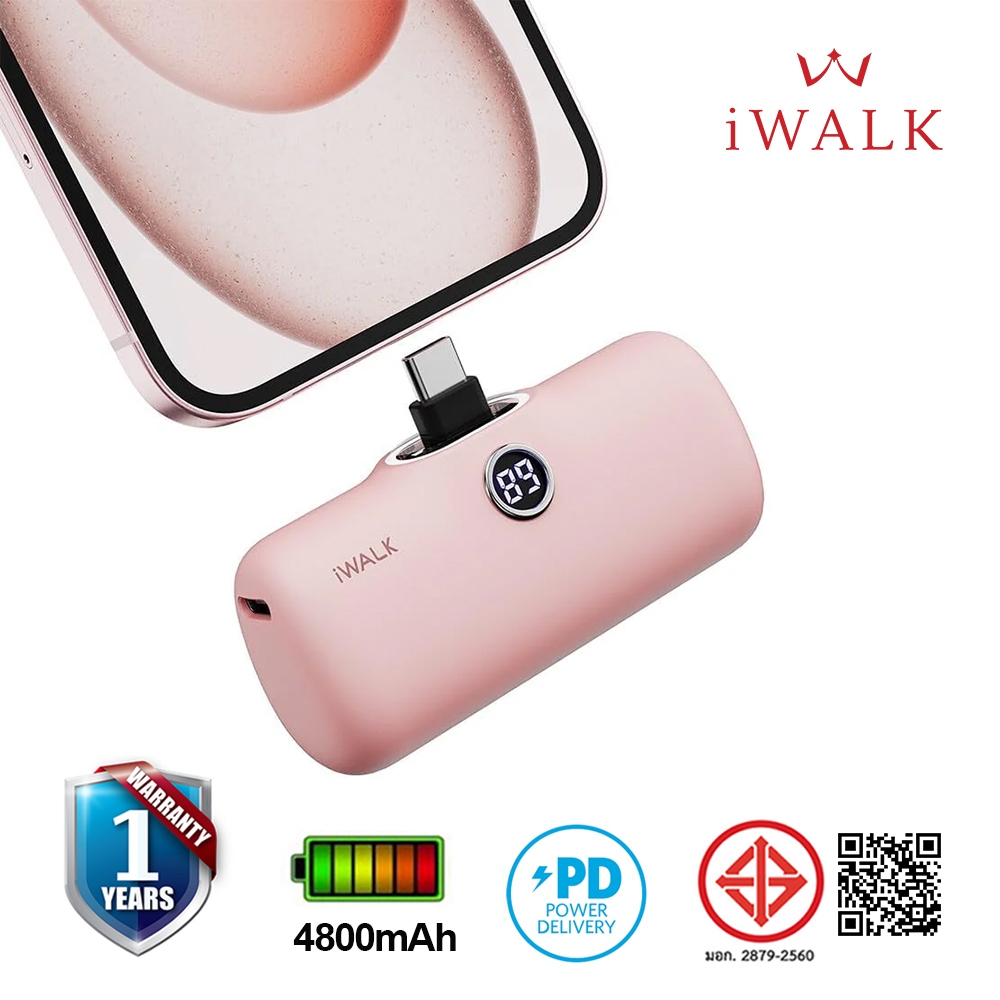 iWALK LinkPod Pro5000 PCแบตสำรองไร้สายแบบชาร์จเร็วหัวTypeCใช้ได้กับ iPhone16,15และสมาร์ทโฟนแอนดรอยด์