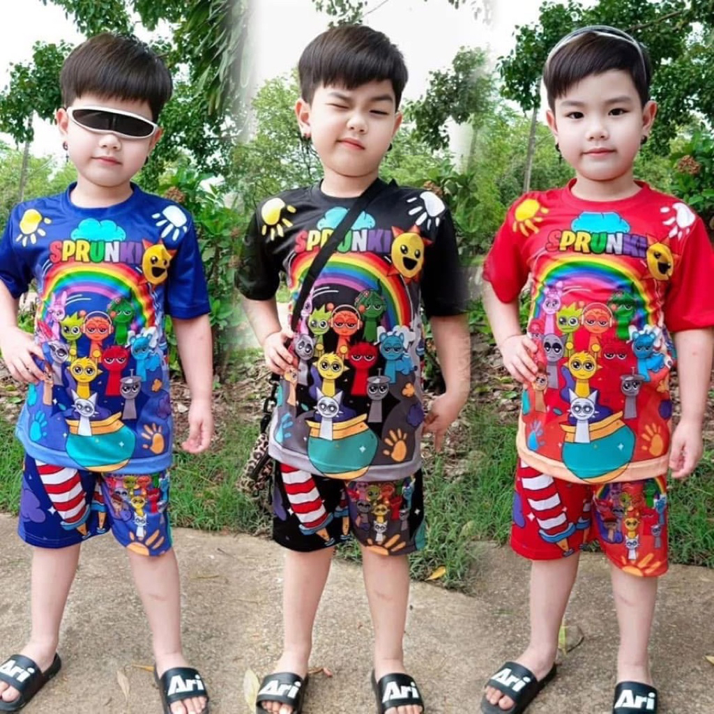 ชุดเด็กลายสปังกี้3สี น่ารักสุดฮิต🌈ไม่มีไม่ได้เด็กๆชอบ🕸️🦑