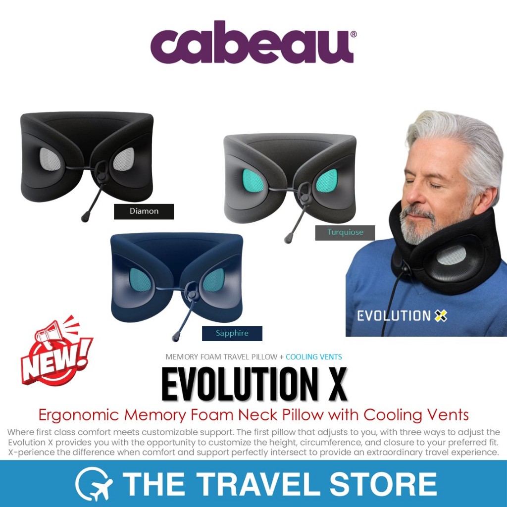 Cabeau EVOLUTION X Ergonomic Memory Foam Neck Pillow with Cooling Vents (EVOX64XX) หมอนรองคอ ใหม่สุด