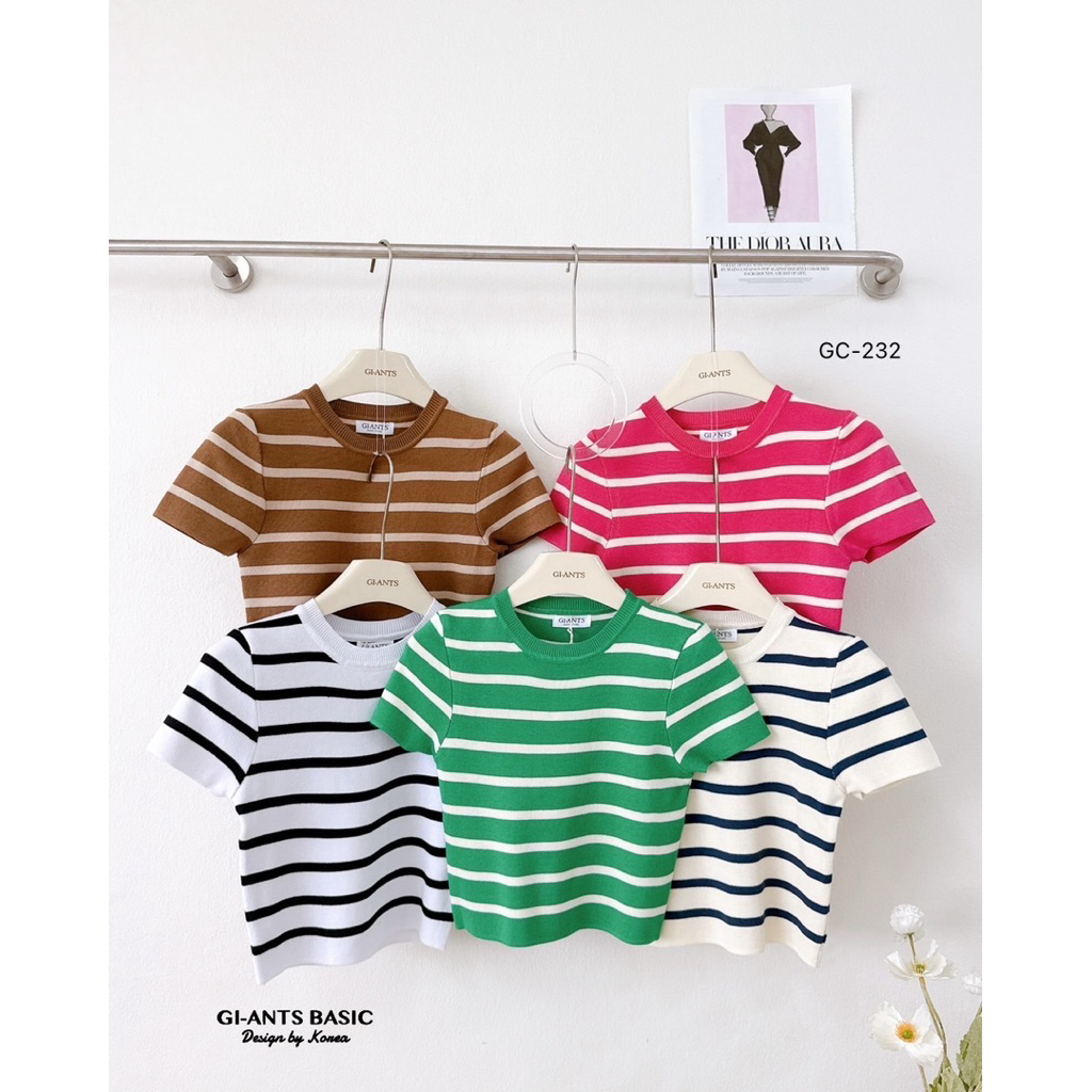 GI-ANTS เสื้อครอปไหมพรมเข้ารูปลายทาง