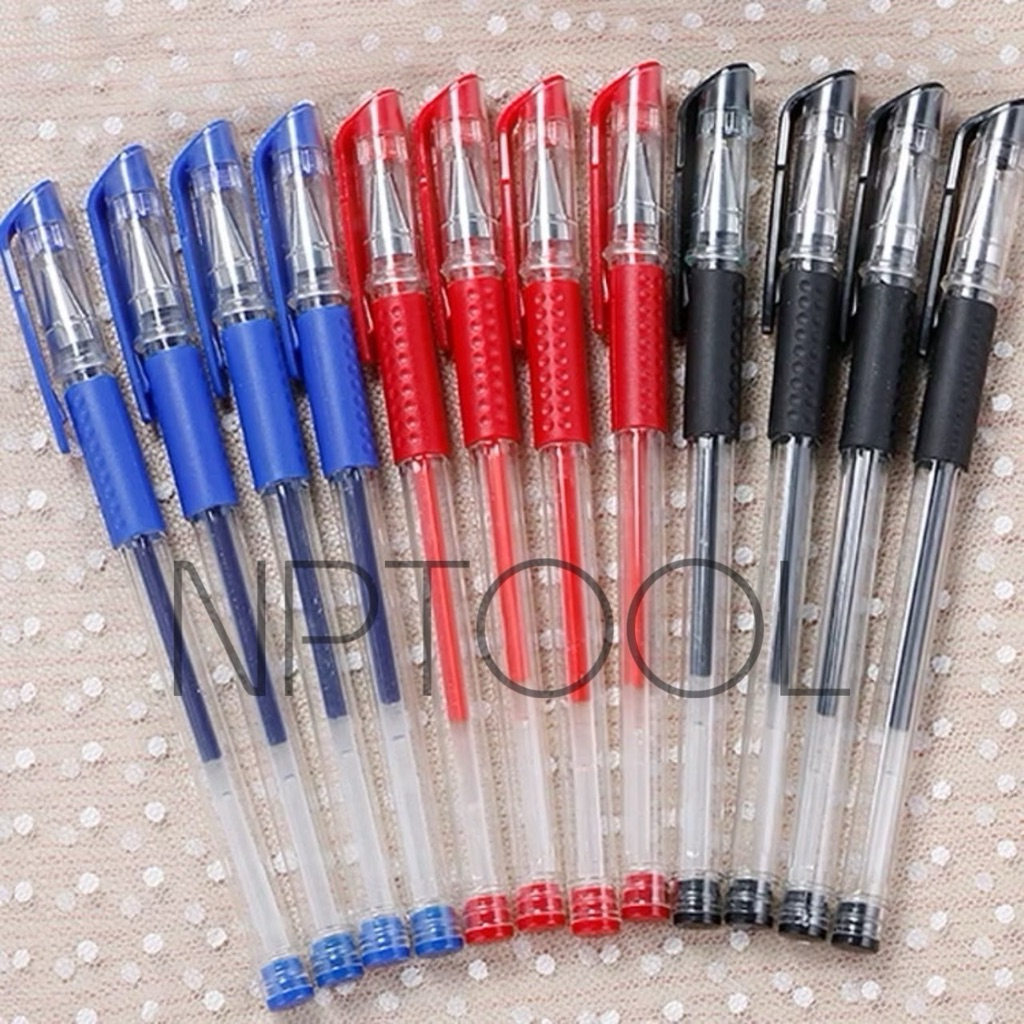 NP-87 ปากกาหมึกเจล ปลอกใส 0.5mm มี3สี ราคาต่อ1ด้าม ปากกาเจล เครื่องเขียน เขียนลื่นติดทน