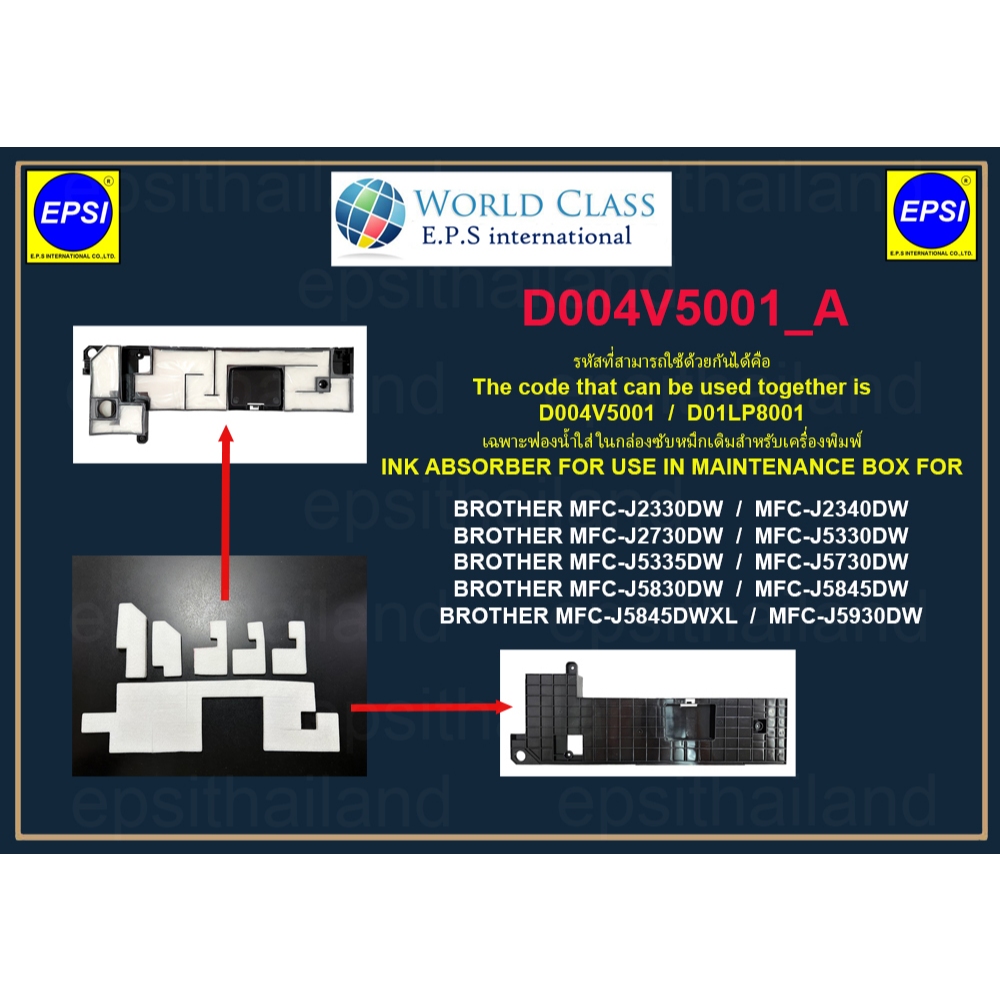 เฉพาะฟองน้ำ BROTHER INK ABSORBER MFC-J2330DW/J2340DW/J2730DW/J5330DW/J5335DW/J5730DW/J5830DW/J5845DW