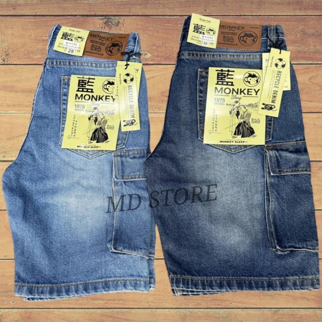กางเกงยีนส์คาร์โก้ขาสั้นMONKEY