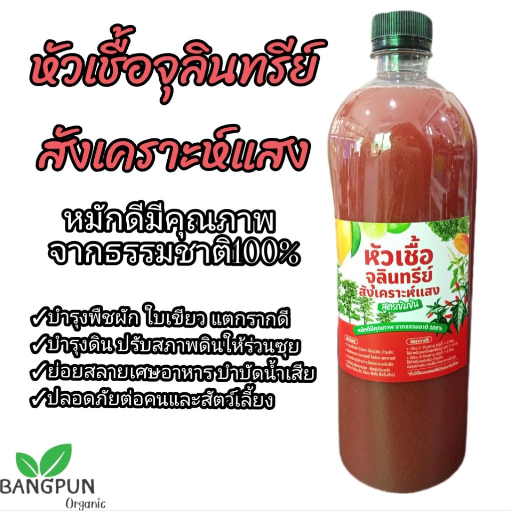 หัวเชื้อจุลินทรีย์สังเคราะห์แสง ใช้บำรุงพืชผัก หมักดินทำปุ๋ย ใช้บำบัดน้ำ ล้างคอกสัตว์ดับกลิ่นเหม็น