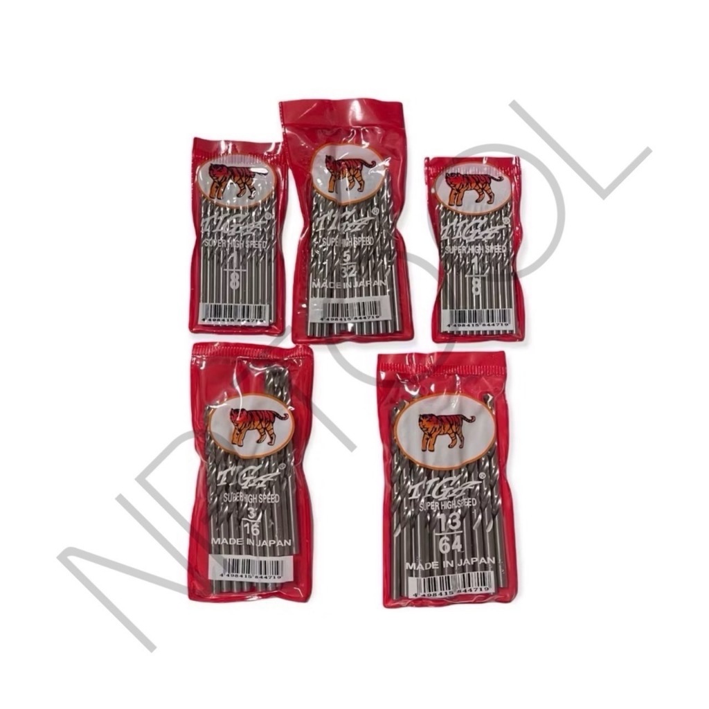 NP-132 ดอกสว่านเจาะสแตนเลส เจาะเหล็ก เจาะไม้ TIGA (Japan) 1/64"-17/64" (1ดอก)