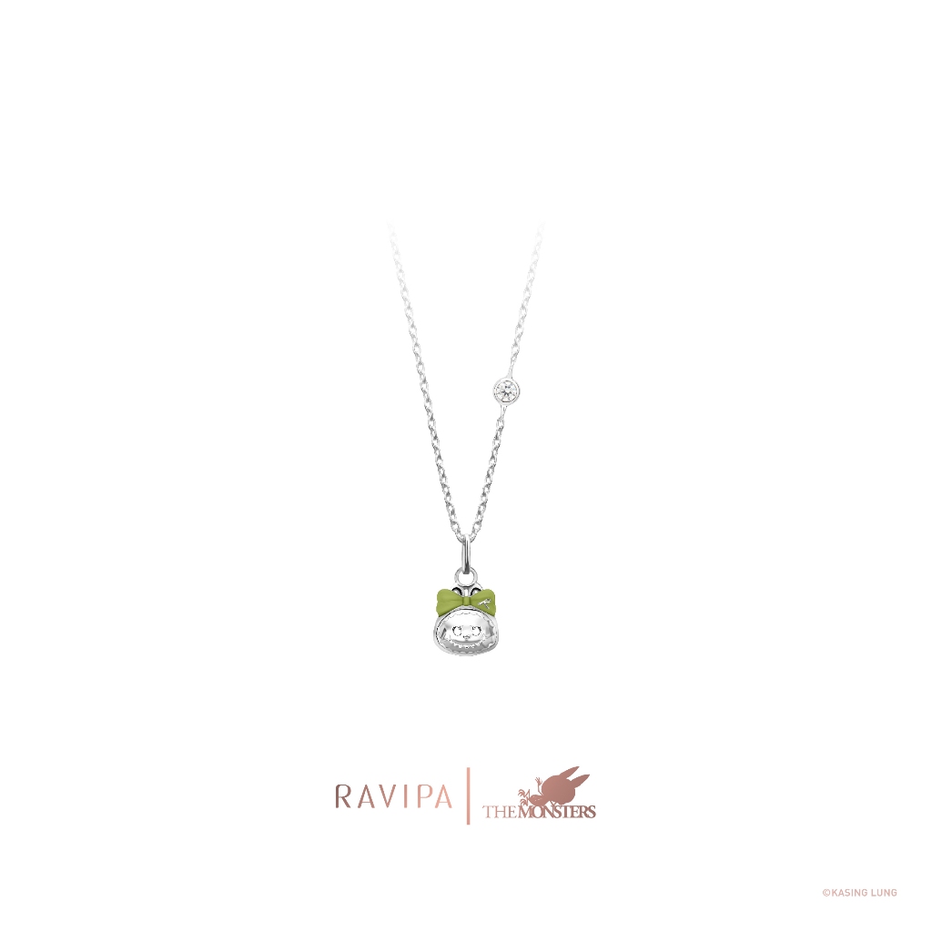 Ravipa | Labubu Baby Four-Leaf Clover Diamond Necklace - สร้อยคอ