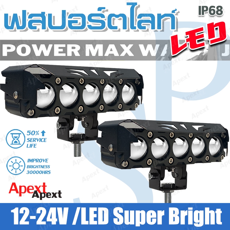 【สว่างมาก】ไฟสปอร์ตไลท์ led 12V-24V อลูมิเนียมผสม สปอร์ตไลท์มอเตอร์ไซค์ ไฟสปอร์ตไลท์รถยนต์ IP68กันน้ำ