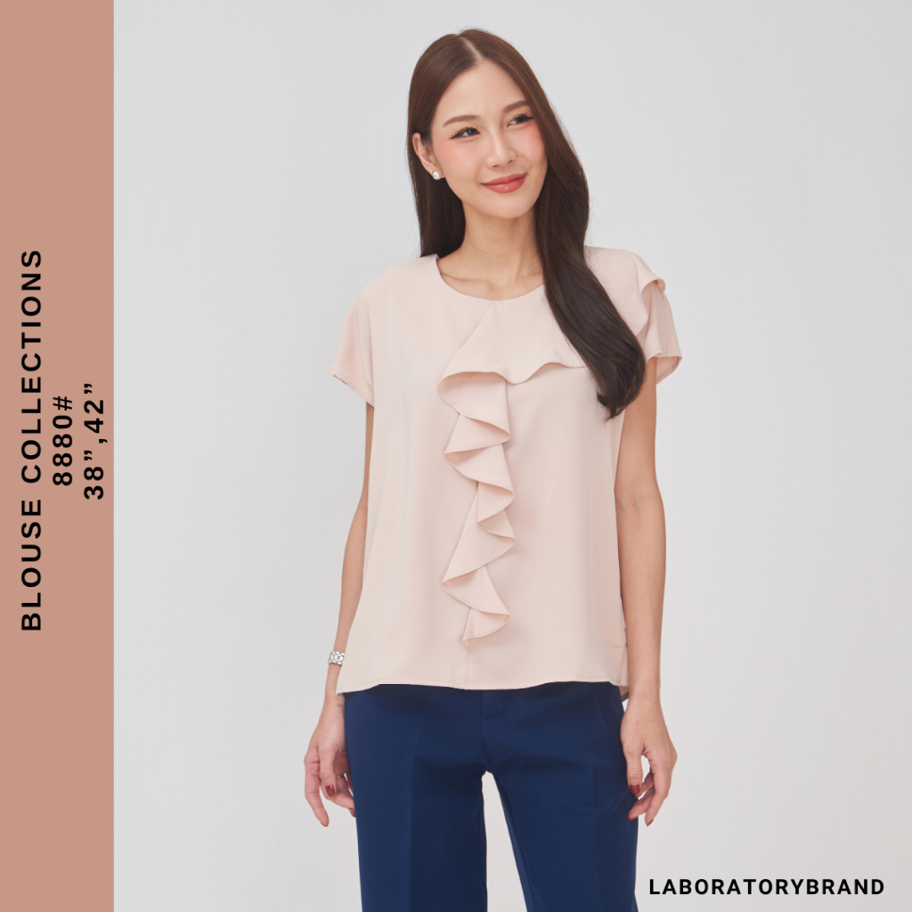 Laboratory เสื้อblouse 8880# เสื้อแขนล้ำ แต่งระบายหน้า ไซส์ 38”,42”
