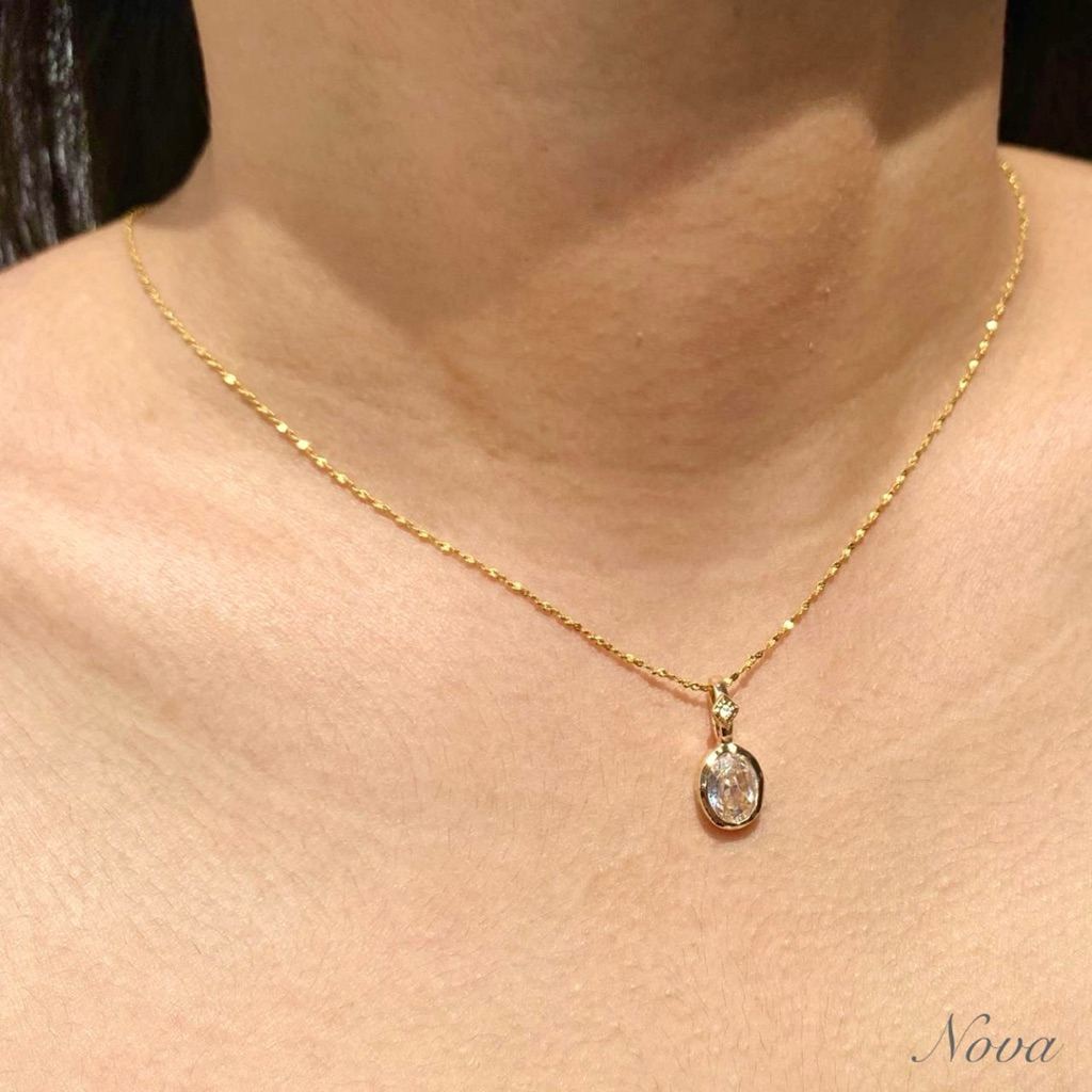 สร้อยคอสแตนเลสสีทองพร้อมจี้เดือนเกิด Birthstones