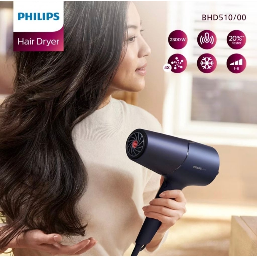 ไดร์เป่าผม Philips(ฟิลลิปส์) รุ่น BHD510/00 (2,300 วัตต์)