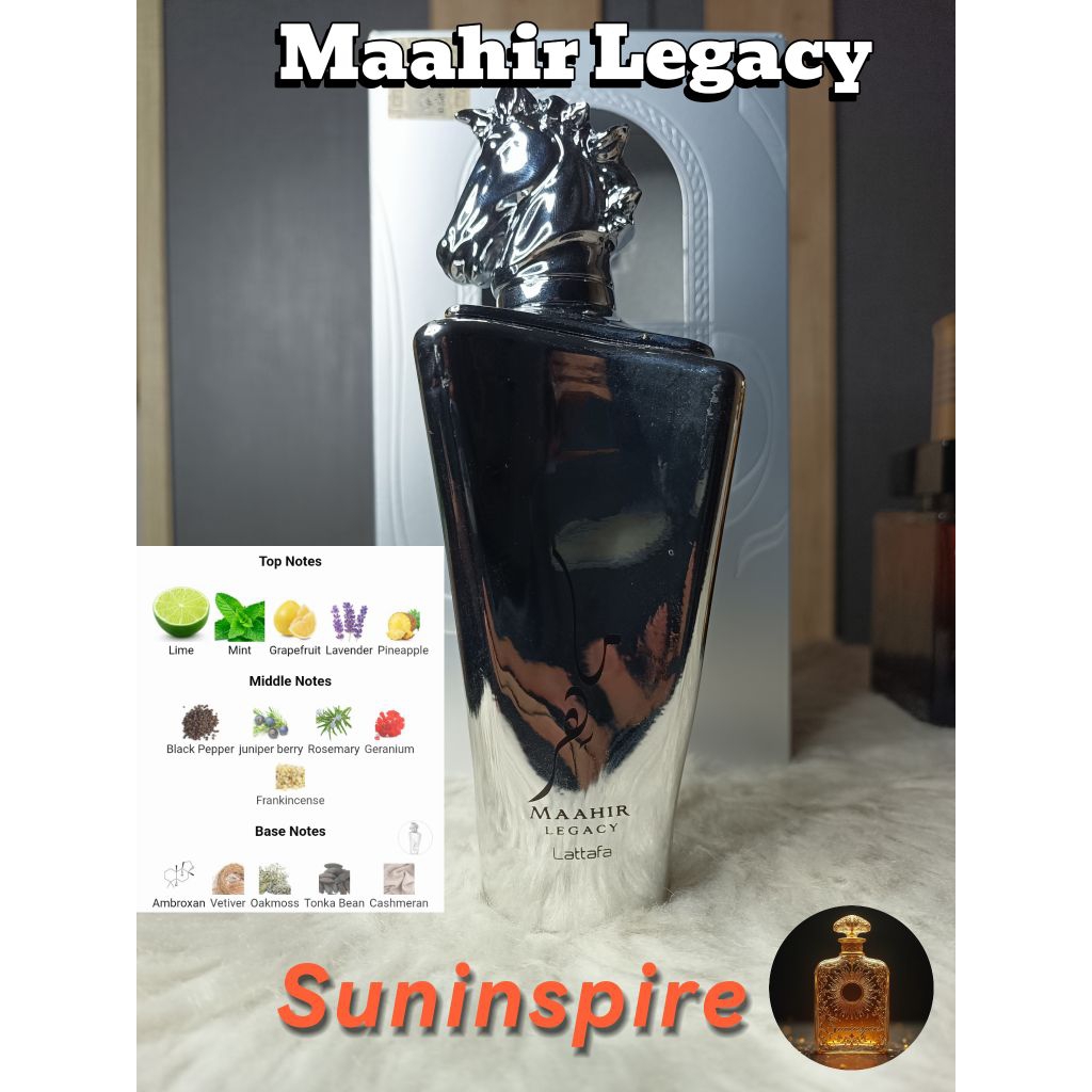 น้ำหอมแบ่งขาย Maahir Legacy สดชื่น เปิดด้วยมะนาว จบด้วย musk นุ่มๆ หอมสดชื่น ใช้งานง่าย ได้ทุกโอกาส