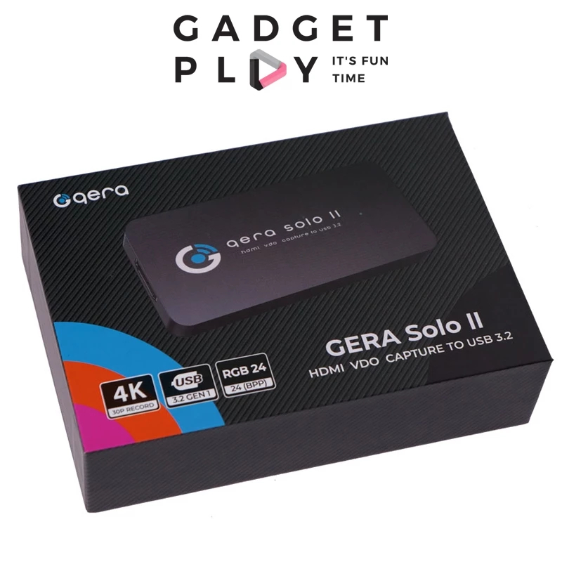 [กรุงเทพฯ ส่งด่วน] GERA SOLO II Capture Card 4K HDMI การ์ดแคปเจอร์ สำหรับ Live Streaming บันทึกวิดีโอ OBS ใช้กับ Mac/PC