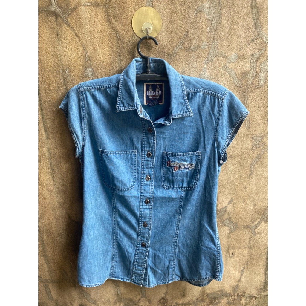เสื้อยีนส์ Harley Davidson แขนกุด(M)