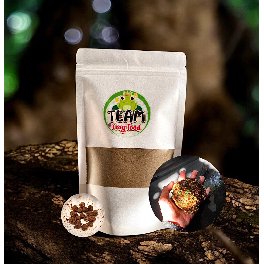 อาหารปั้นกบฮร์อนฟรอก-TeamFrogFood100g+โปรตีนสูงผสมวิตามิน+แคลเซียม อาหารกบสวยงาม