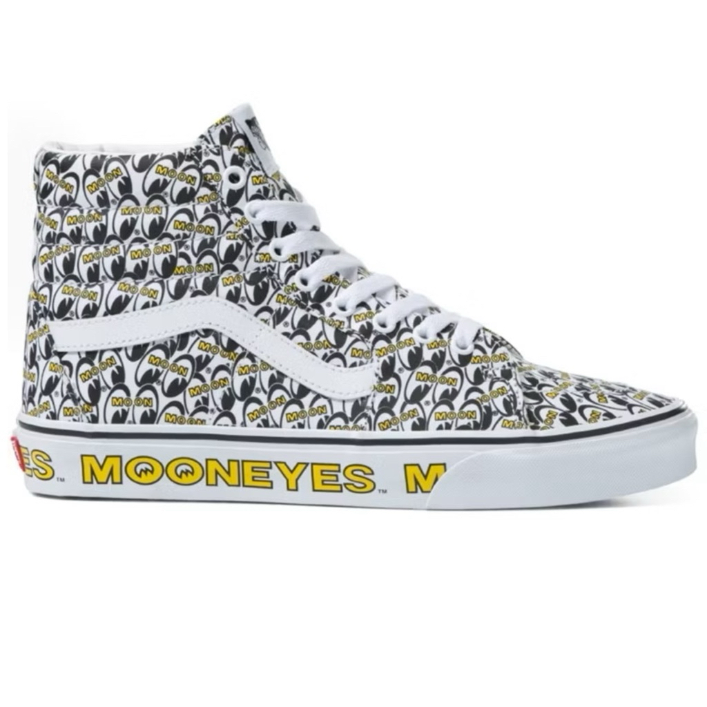 VANS SK8 HI MOONEYES TRUE WHITE YELLOW SNEAKERS สินค้ามีประกันแท้
