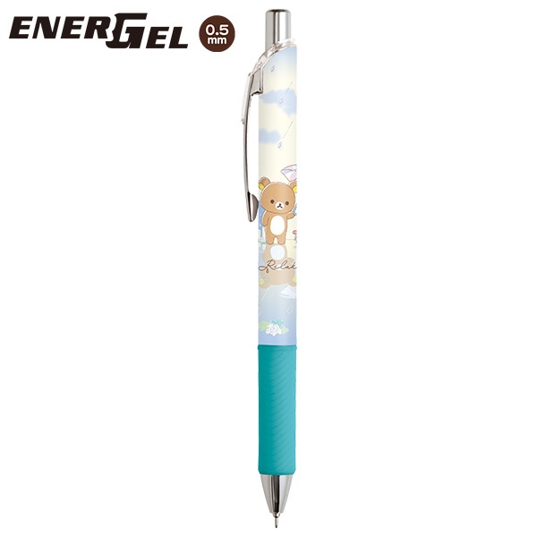 energel rk rain ปากกาเอเนอร์เจล ●สีหมึก: ดำ ปลอกฟ้า (Rainy Days, Sunny Days Rilakkuma 0.5 มม.