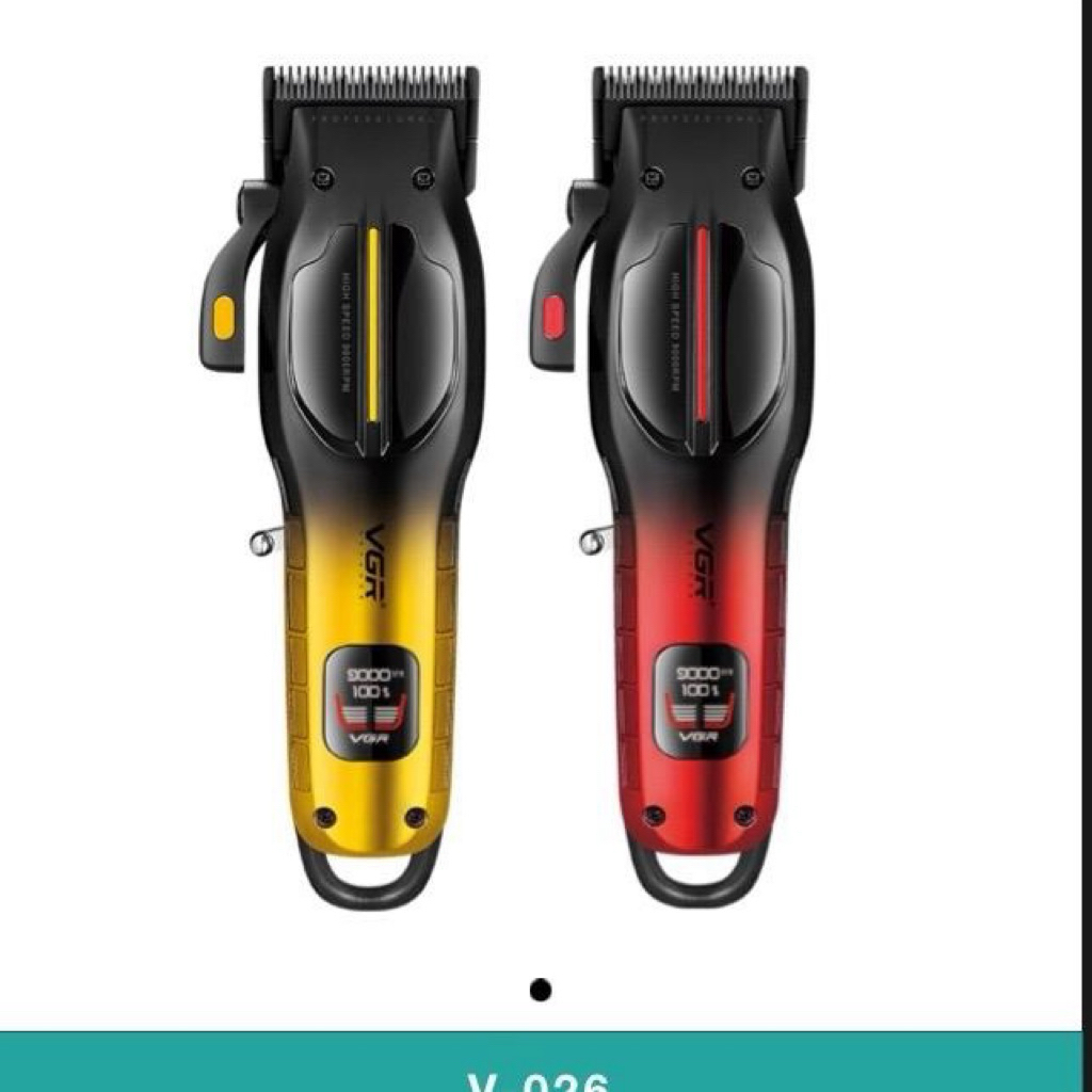 VGR vgr026 ปัตตาเลี่ยนตัดผมไร้สาย ฟันเซรามิค ฟันเคลือบ DLC มีจอบอกสถานะแบต 9000รอบ