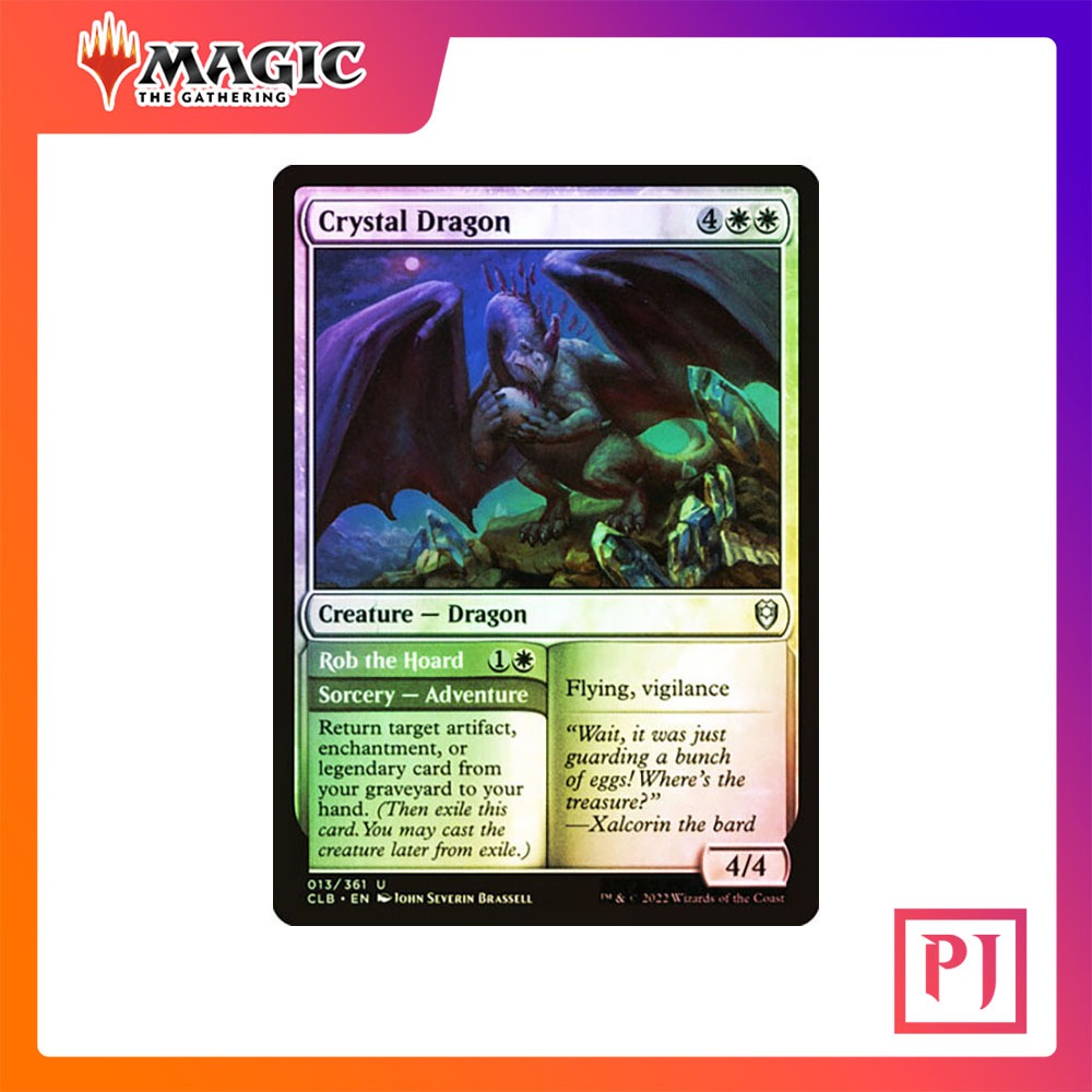 [MTG] Crystal Dragon // Rob the Hoard [CLB] [WHITE] [UNCOM] [FOIL] [ENG] (การ์ดเมจิค / Magic the Gathering)