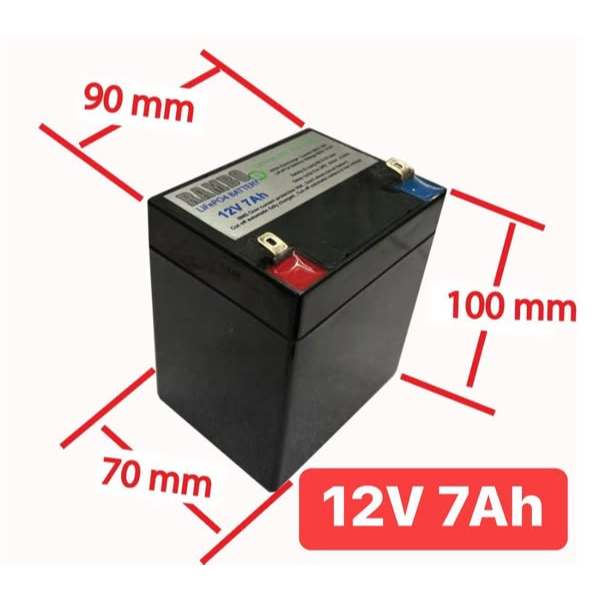 แอมป์เต็มแท้ LifePo4 แบตเตอรี่ลิเที่ยม สำหรับ UPS  12V 6.5-7Ah  มี BMS จ่ายกระแสสูงสุดได้ 30A (พร้อมส่ง)