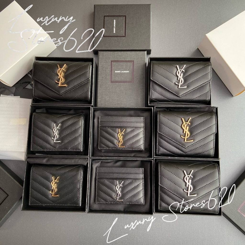 Authentic Grade|Y.S.L กระเป๋าสตางค์พับสำหรับผู้หญิง