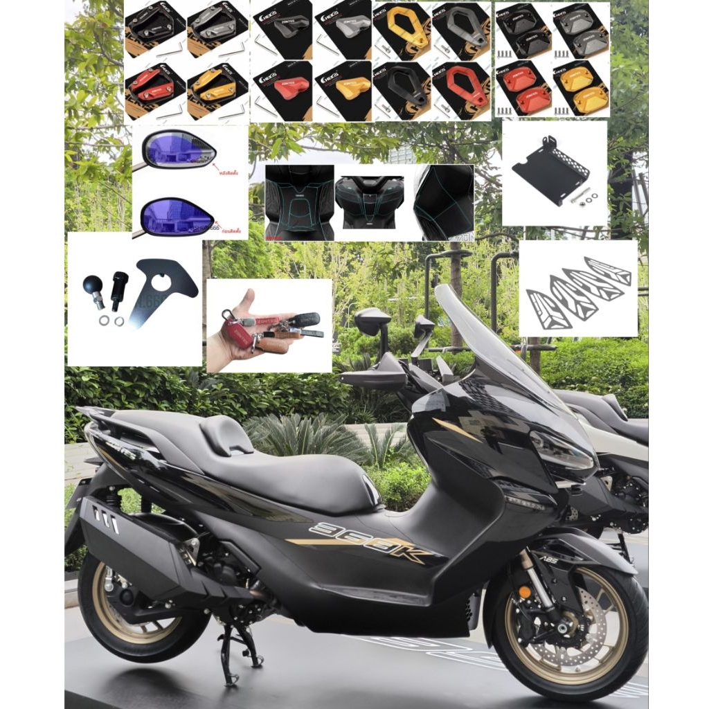 พร้อมส่ง ZONTES 368K  อุปกรณ์แต่งรอบคัน ฟิลม์ สติ้กเกอร์กันรอย ฝาปั๊มบน แผ่นวางเท้า ตัวจับโทรศัพท์ ก