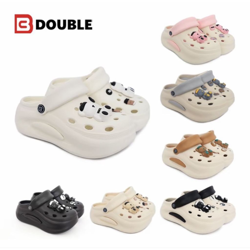 👠รองเท้าหัวโต(ส่งเร็ว)🚚 BB DOUBLE สไตล์เกาหลี เสริมส้นสูง น้ำหนักเบา