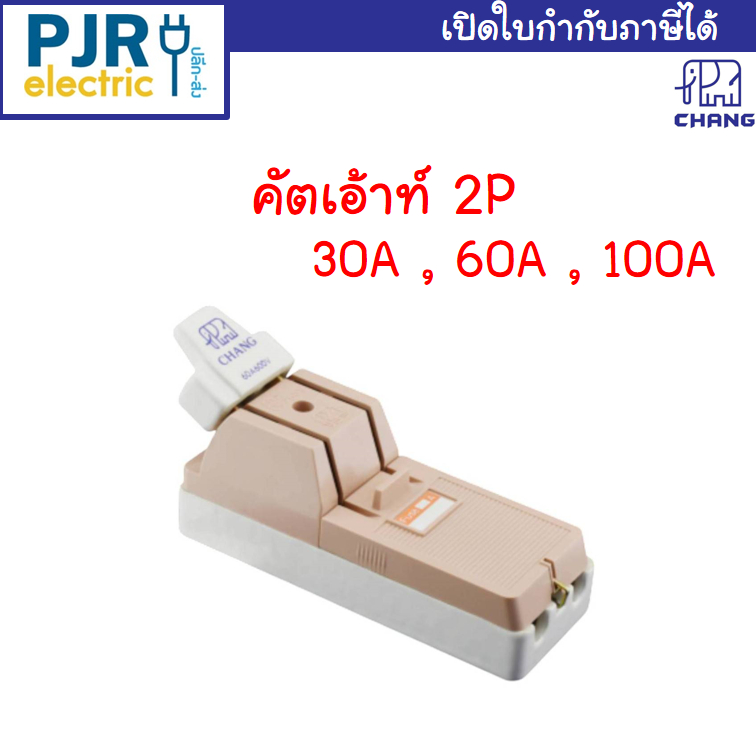 *PJRW*มีขายส่ง*คัทเอาท์ ช้าง 2P 30A , 60A , 100A Chang แถมฟิวส์ในตัว สะพานไฟ คัทเอ้า คัตเอ้า ตราช้าง Cut - Out