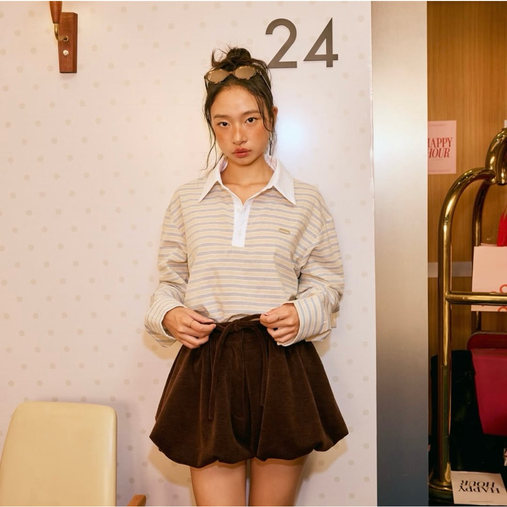 lookbooklookbook rugby shirt สี blue stripe