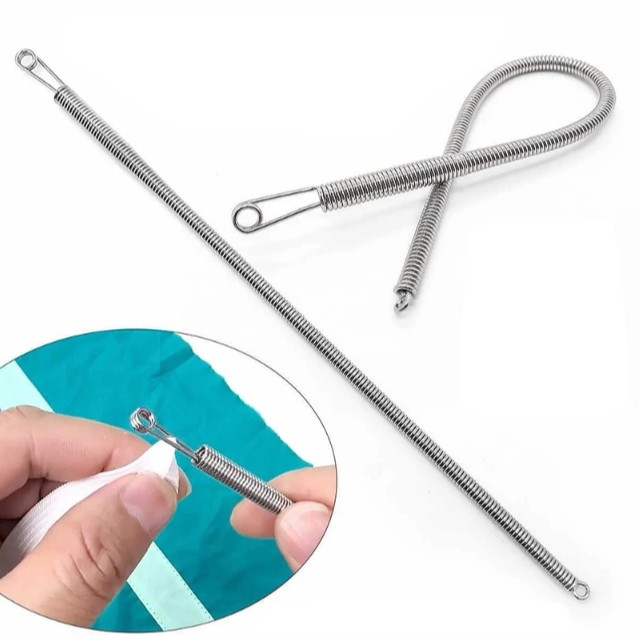 สปริงเข็มร้อยยางยืด เข็มร้อย คลิปตะขอกลึงเชือก ดึงยางขอบกางเกง Rope Threading Tool