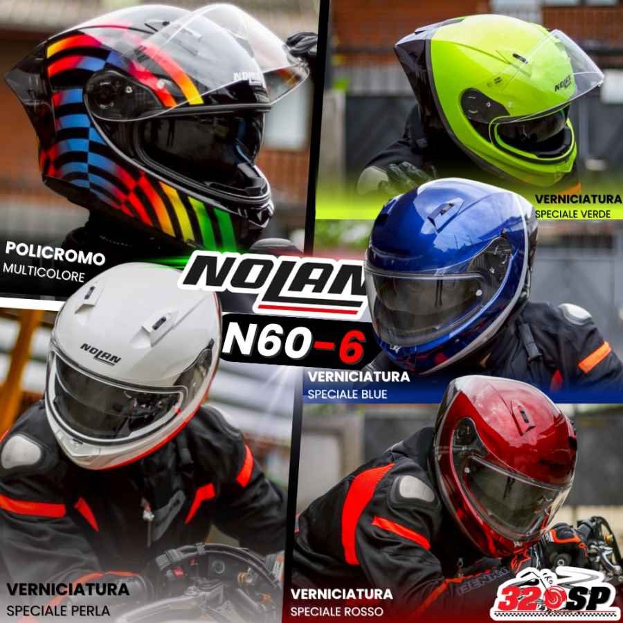 แถมฟรี!! ชิลด์ดำ+แผ่นกันฝ้า (เฉพาะลาย) หมวกกันน็อค Nolan รุ่น N60-6 Sport รุ่นใหม่ล่าสุด ส่งไว!! 320